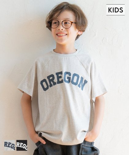 セール★990円→550円 キッズ 120-150 Tシャツ 丸首 ロゴ カレッジ 半袖 コットン ロゴT カットソー ミディアム丈 男の子 キッズオリジナル 子供服 メール便可