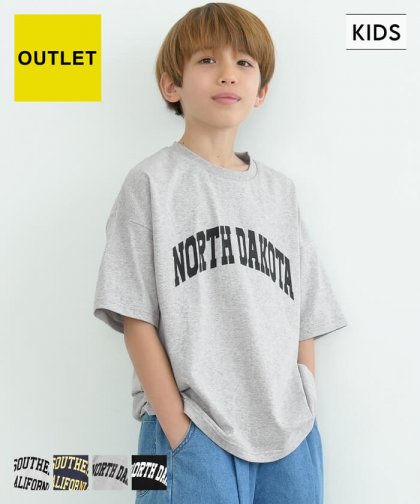 【アウトレット返品交換不可】キッズ 110-140 Tシャツ カレッジロゴ クルーネック ミディ丈 半袖 男の子 キッズオリジナル 子供服 メール便可 coca