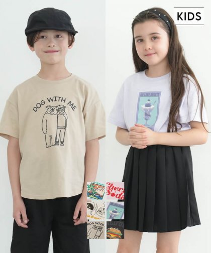 セール★790円→550円 キッズ 110-140 ロゴTシャツ イラスト 英字 プリント 半袖 プルオーバー コットン 男女兼用 子供服 メール便可 mrb coca コカ